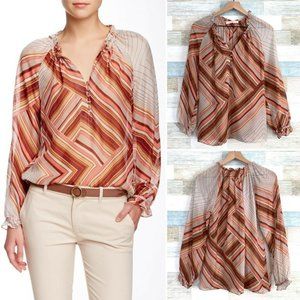 Robert Graham Connie Variegated Stripe Silk Blouse